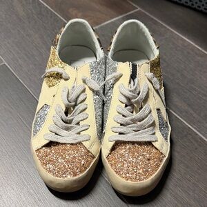 ShuShop Gold and Silver Glitter Sneakers
